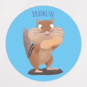 Étiquettes Caricature de chipmunk à grosses joues mignonnes (Design 2)