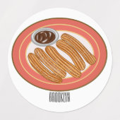 Étiquettes Caricature de Churro (Design 2)