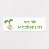 Étiquettes Caricature de germe de graines joyeux personnalisé (Design 2)