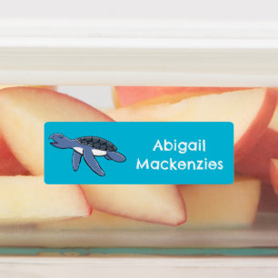 Étiquettes Caricature de la petite tortue de mer personnalisé