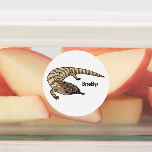 Étiquettes Caricature de lézard rouge (Apposé)