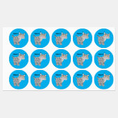 Étiquettes Caricature de lynx de lynx de lynx (Feuille)