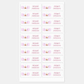 Étiquettes Caricature de marshmallows rose mignon personnalis (Feuille)