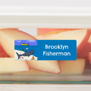 Étiquettes Caricature de pêche de requin endormi personnalisé