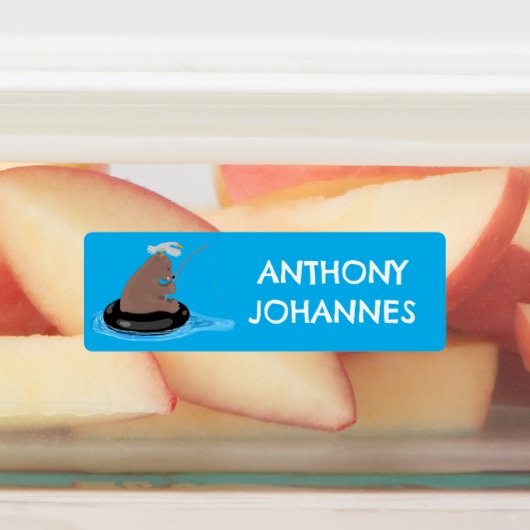 Étiquettes Caricature de pêche pour petits ours de mignonne p (Apposé)