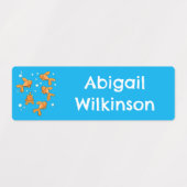 Étiquettes Caricature de poisson rouge orange sur mesure (Design 2)