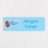 Étiquettes Caricature de poisson tropical mignonne guppy pers (Design 1)