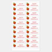 Étiquettes Caricature de pomme à danser mignonne personnalisé (Feuille)