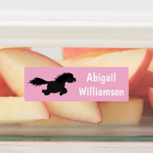 Étiquettes Caricature de poney Shetland joli en cours personn