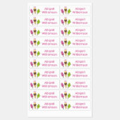 Étiquettes Caricature de popsicle de crème glacée drôle perso (Feuille)