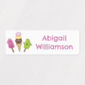 Étiquettes Caricature de popsicle de crème glacée drôle perso (Design 2)