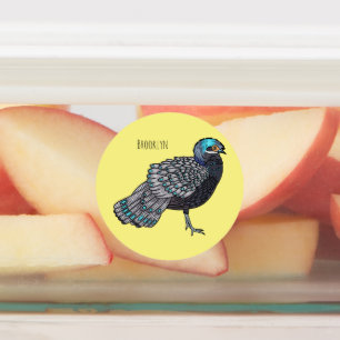 Étiquettes Caricature d'oiseau de faisan paon de Bornéo