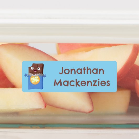 Étiquettes Caricature en chocolat en barre personnalisées (Apposé)