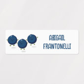 Étiquettes Caricature mignonne de bleuets mauve personnalisée (Design 2)