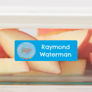 Étiquettes Caricature mignonne manta ray et bulles personnali