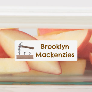 Étiquettes Caricature mignonne, marteau et ongles personnalis