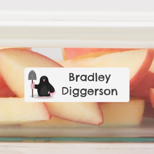 Étiquettes Caricature mole joyeux personnalisée (Apposé)