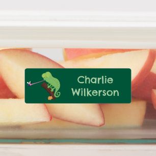 Étiquettes Caricature personnalisée de lézard de caméléon joy