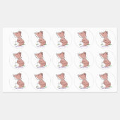 Étiquettes Caricature pour bébé renard (Feuille)