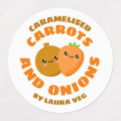 Étiquettes Carottes et oignons caramélisés (Design 1)