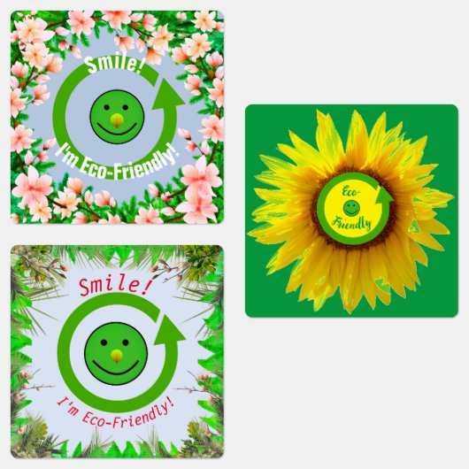 Étiquettes Carré / Eco-friendly (Groupe)