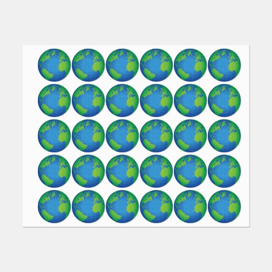 Étiquettes Carte du monde (Feuille)
