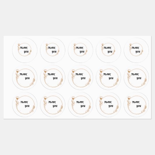 Étiquettes Cartes de remerciement de base (Feuille)