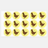 Étiquettes Chamois polish chicken cartoon illustration (Feuille)