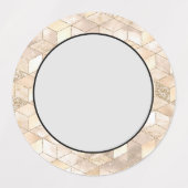 Étiquettes Champagne Light Brown Small Square Decorative (Design 2)