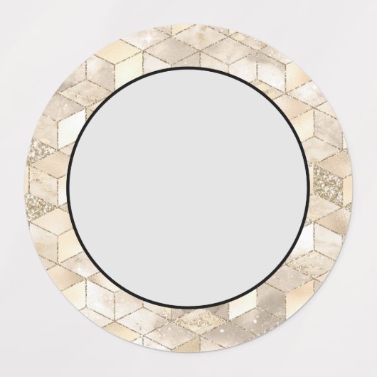 Étiquettes Champagne Light Brown Small Square Decorative (Design 1)