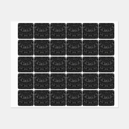 Étiquettes Charcoal Mandala Labels (Feuille)