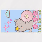 Étiquettes chat avec des fleurs (Design 2)