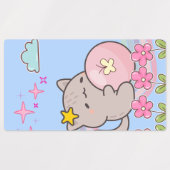Étiquettes chat avec des fleurs (Design 1)