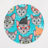 Étiquettes Chat dans le casquette (Design 2)