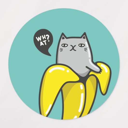 Étiquettes Chat en banane (Design 1)