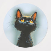 Étiquettes Chat noir enchanté (Design 1)