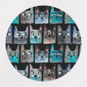 Étiquettes Chats bleus (Design 1)