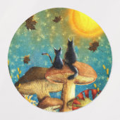Étiquettes Chats de champignons (Design 2)