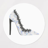 Étiquettes Chaussure à talon élevé avec effet hologramme (Design 1)