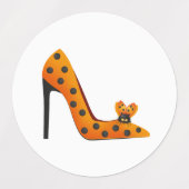 Étiquettes Chaussure à talon élevé avec textil orange (Design 1)