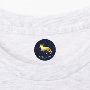 Étiquettes cheval d'or étoiles équestre Monogramme