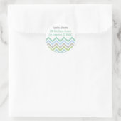 Étiquettes Chevron ronds - Blues & Greens (Sac)