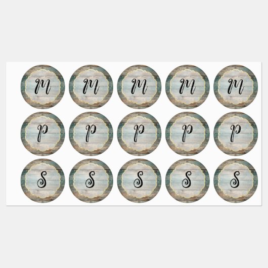 Étiquettes Chic bois de Shabby Pastel (Feuille)