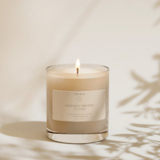 Étiquettes Chic moderne logo Neutral Beige bougie produit