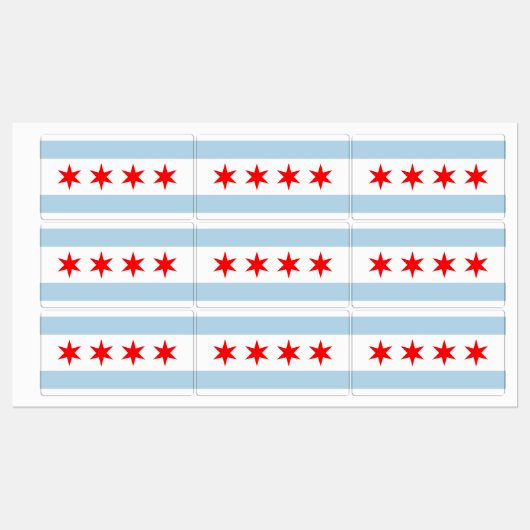 Étiquettes Chicago city flag custom multipurpose labels (Feuille)