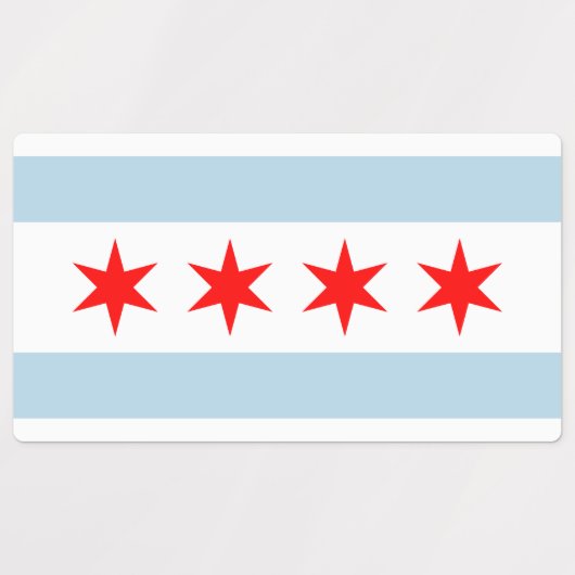 Étiquettes Chicago city flag custom multipurpose labels (Design 2)