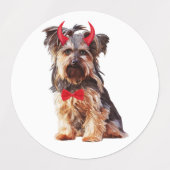 Étiquettes Chien du Yorkshire Terrier à Halloween (Design 1)