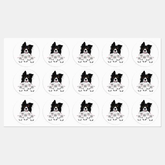 Étiquettes Chien mignon et mouton (Feuille)