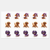 Étiquettes Chiens Drôle Avec Lunettes De Soleil (Feuille)