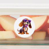 Étiquettes Chiens Drôle Avec Lunettes De Soleil (Apposé)